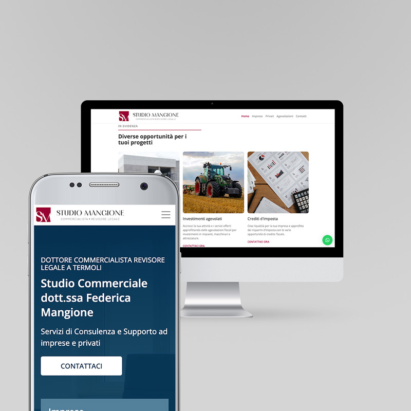 Realizzazione sito web per Studio Mangione - Commercialista